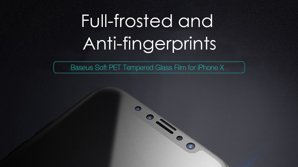 Защитное стекло Baseus 0.23mm PET Soft 3D Tempered Glass Film White для IPhone X