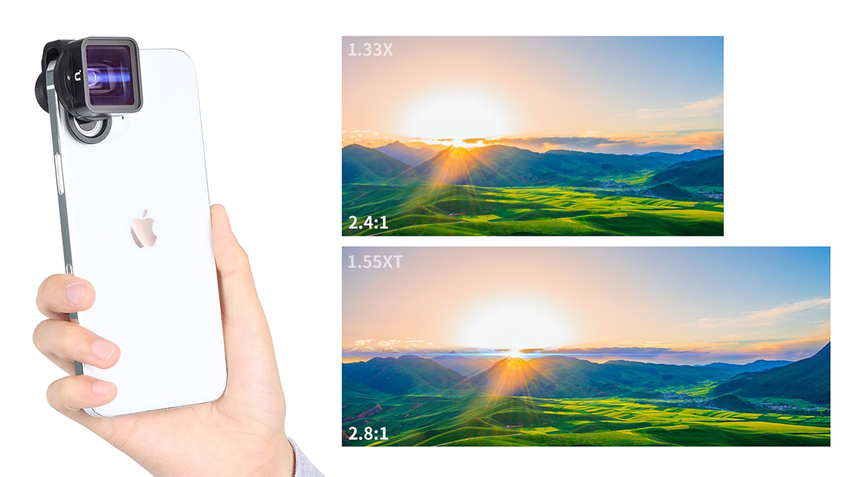 Анаморфный объектив Ulanzi 1.55XT Anamorphic Movie Lens для смартфона