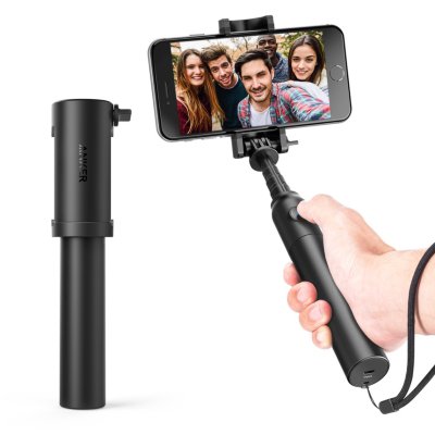 Селфи-палка (монопод) Anker Selfie Stick Black с кнопкой Bluetooth  Компактный и легкий монопод из прочного алюминиевого сплава. Встроенная Bluetooth-кнопка. Длина от 18 до 80 см.