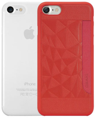 Набор из двух чехлов Ozaki O!coat Jelly + Pocket Clear & Red для iPhone 8/7