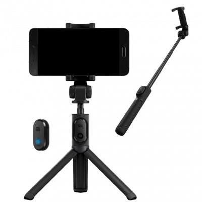 Селфи-монопод + штатив с Bluetooth Xiaomi Selfie Stick 360° Rotating Black  Монопод-трансформер, ручка которого превращается в штатив! Подключается по Bluetooth.