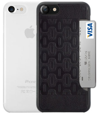 Набор из двух чехлов Ozaki O!coat Jelly + Pocket Clear &amp; Black для iPhone 8/7  Комплект из двух тонких и прочных чехлов-накладок для iPhone 8/7