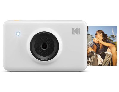 Моментальный фотоаппарат Kodak Mini SHOT White (KODMSW)  Классная фотокамера от Kodak! Печатайте фотографии в двух размерах — 53x86 мм и 53х53 мм. Есть возможность редактировать фото через bluetooth-приложение. Ламинированные долговечные фото.
