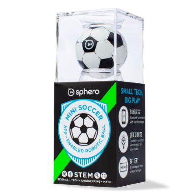 Умный робот-шар Sphero Mini Soccer Edition  Функция управления Face Drive • Встроенный гироскоп и акселерометр • Радиус действия сигнала - 10 метров • Обучение основам программирования на Javascript Sphero Mini