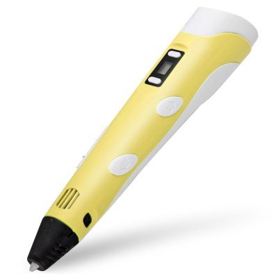 3D ручка MyRiwell RP-100B Yellow с LCD-дисплеем  3D-ручка 2го поколения от MyRiwell с LCD-дисплеем • ABS и PLA-пластик • Регулировка температуры и скорости подачи • Керамический наконечник • Вес 65 г