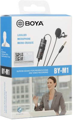 Петличный микрофон BOYA BY-M1  Всенаправленный микрофон • Универсальный • микрофон для смартфонов, цифровых зеркальных камер, видеокамер и т.д.