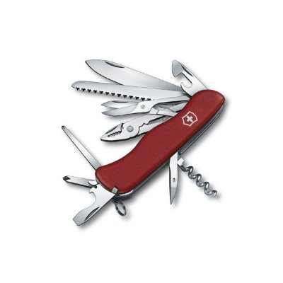 Нож Victorinox Hercules 0.9043 Red  Штопор • Консервный нож • Пинцет • Зубочистка • Пила по дереву • Ножницы • Длинная крестовидная отвертка • Плоскогубцы