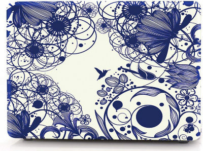 Чехол-накладка i-Blason Cover Blue Line Flowers для MacBook Pro 13 Retina