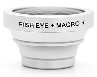 Объектив для iPhone и любого телефона Fisheye + Macro Silver