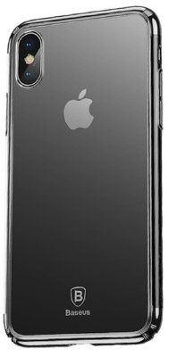 Чехол Baseus Minju Case для iPhone X/XS Black  Надежная защита • Прозрачная задняя стенка • Дополнительная пылезащита порта зарядки