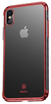 Чехол Baseus Minju Case для iPhone X/XS Red  Надежная защита • Прозрачная задняя стенка • Дополнительная пылезащита порта зарядки