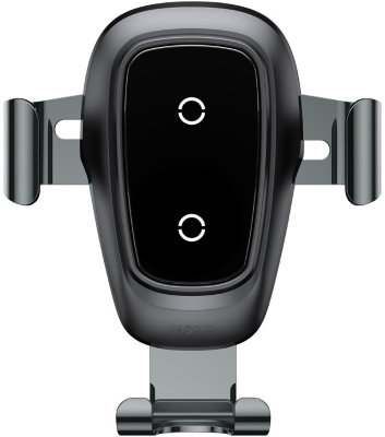 Беспроводное зарядное устройство в автомобиль  Baseus Metal Wireless Charger Gravity Car Mount Black  Универсальность • Установка в решетку дефлектора • Компактные размеры