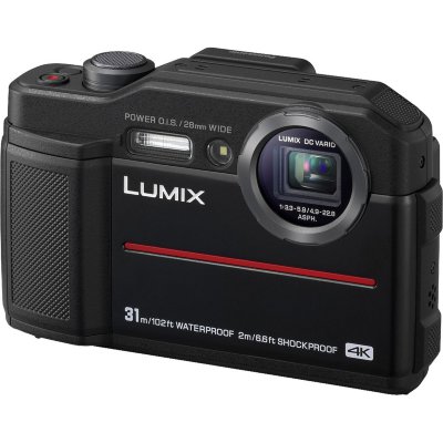 Подводный фотоаппарат Panasonic Lumix DC-FT7 Black  Подводный (до 30 м) • ударопрочный (до 2 м) • морозостойкий (до -10°C) • пыленепроницаемый •  барометр • альтиметр • 20 Мпикс • зум 4,6х • дисплей 3" • видео FullHD 4K