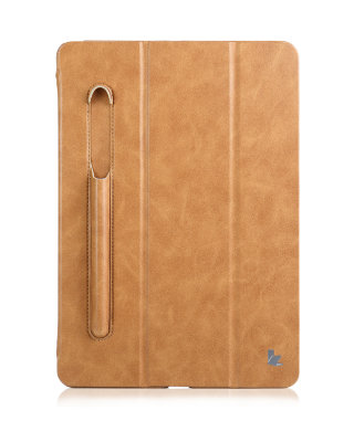 Чехол Jisoncase Mirco Fiber Leather Case с отсеком для Apple Pencil для iPad 9.7 (2017/18) Brown