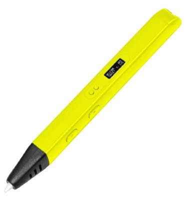 3D ручка Funtastique RP800A Yellow с OLED-дисплеем и USB-зарядкой  3D-ручка 4го поколения от Funtastique с OLED-дисплеем • Работает от USB • Заправляется ABS и PLA-пластиком • Регулировка температуры и скорости подачи • Керамический наконечник • Вес 40 г