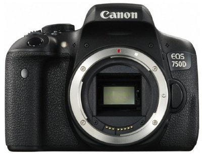 Зеркальный фотоаппарат Canon EOS 750D Body  Без объектива в комплекте • Матрица 18.5 МП (APS-C) • Съемка видео Full HD • Поворотный сенсорный экран 3"