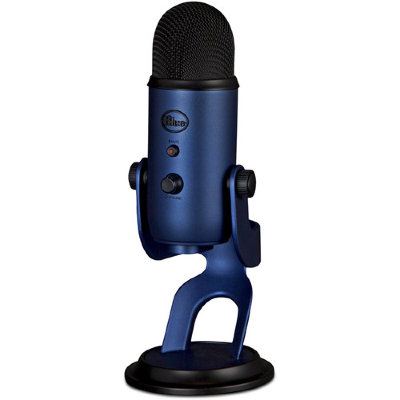 USB-микрофон Blue Microphones Yeti Midnight Blue  Разъем для наушников с нулевой задержкой • Конструкция с тремя капсулами • Управление величиной усиления •  Регулятор громкости наушников • Кнопка выключения громкости • Регулируемое основание микрофона