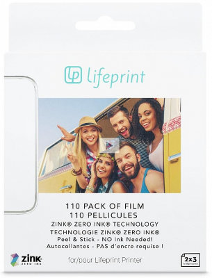 Фотобумага для принтера LifePrint 2x3 — 110 штук  Клейкий слой на тыльной стороне • 110 листов в упаковке • Технология печать ZINK