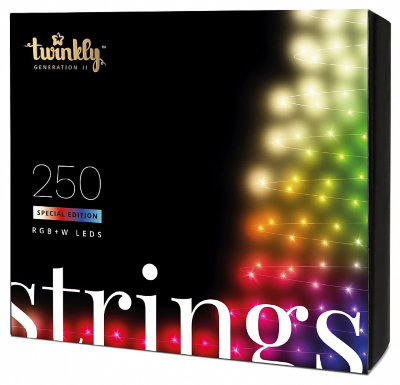 Смарт-гирлянда Twinkly Strings 250 LED с Wi-Fi и Bluetooth (TWS250SPP-TEU)  Большое количество лампочек (250 штук) • Свет белый и цветной • Поддержка iOS и Android • Дистанционное управление • Высокая энергоэффективность • Мобильное приложение