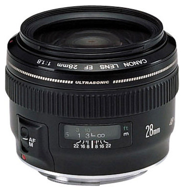 Объектив Canon EF 28mm f/1.8 USM  Стандартный Zoom-объектив • Адаптирован для видеосъемки • Крепление Canon EF и EF-S • Встроенный стабилизатор изображения • Автоматическая фокусировка
 • Минимальное расстояние фокусировки 0.4 м