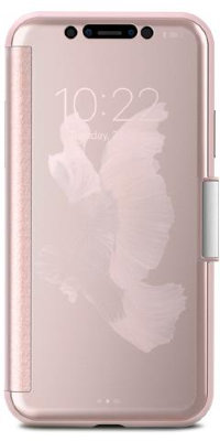 Чехол-кошелек Moshi StealthCover Pink для iPhone X/XS  Экстравагантный дизайн • Всесторонняя защита • Полупрозрачная крышка • Защита от ударов и загрязнений • Поддержка беспроводной зарядки