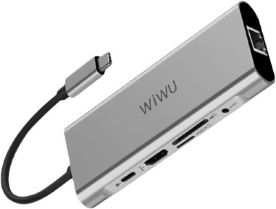 USB-хаб Wiwu Apollo Expander USB-C Space Grey для MacBook и USB-C устройств  9 портов • Поддержка передачи данных на скорости в 5 Гбит/с • Алюминиевый корпус • Подключение USB Type C • Тонкий форм-фактор • Вывод видеоконтента в 4K
