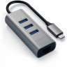 USB-хаб Satechi Type-C 2-in-1 USB 3.0 Aluminum 3 Port Hub and Ethernet Port, Space Gray