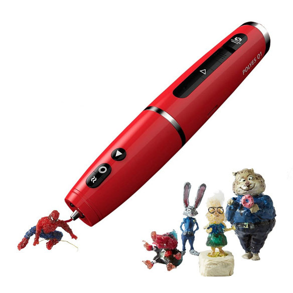 3D ручка Future Make Polyes Q1 Red  Революционный холодный принцип работы • Абсолютно безопасна для детей • Встроенный аккумулятор и дисплей • Заправка фотополимерами • Высокое качество изготовления