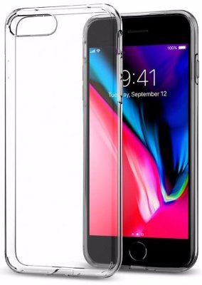 Чехол Spigen для iPhone 8/7 Plus Liquid Crystal Clear 055CS22233  Гибкий, прочный материал • Накладки на кнопки • Кристально-прозрачный