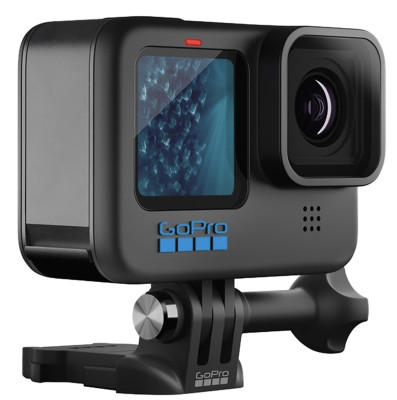 Экшн-камера GoPro Hero 11 Black  Тип сенсора :	CMOS • Сенсор :	27 Мп • Режим съёмки :	видео, фото, замедленная съемка, таймлапс, подводный • Порты :	Type-C • Питание :	собственный аккумулятор • Ёмкость аккумулятора :	1720 мАч • Особенности конструкции :	сенсорный дисплей, водонепроницаемый • GPS, Wi-Fi