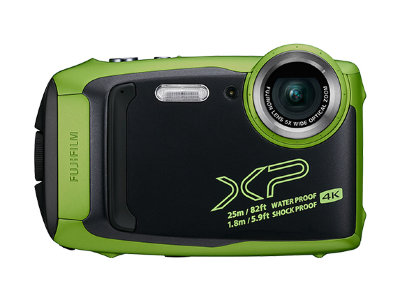 Подводный фотоаппарат Fujifilm Finepix XP140 Lime  Водонепроницаемость до 25 м • Ударостойкость до 1,8 м • Морозостойкость до -10° • Пыленепроницаемость • Объектив FUJINON с 5-кратным оптическим приближением • Долгая работа от одной зарядки • Bluetooth • Дистанционное управление камерой