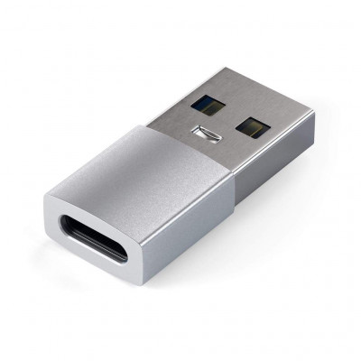 Адаптер Satechi USB Type-A to Type-C, Silver  Высокая скорость передачи данных • Алюминиевый корпус • Высокая скорость передачи данных • Интерфейс USB 3.0
