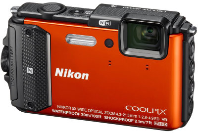 Подводный фотоаппарат Nikon Coolpix AW130 Orange  Подводный (до 30 м) • ударопрочный (2 м) • морозостойкий • пыленепроницаемый • GPS • Wi-Fi • 16 Мпикс • зум 5х • дисплей 3" • видео FullHD 1080p