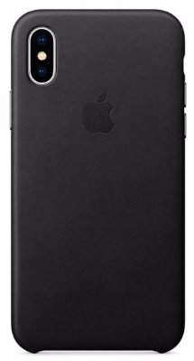 Чехол Apple Leather Case Black (Черный) для iPhone X/XS
