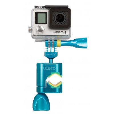 Профессиональное крепление для GoPro на рули и трубы iSHOXS Cero Blue (18-30 мм)  Ультрапрочная конструкция • устанавливается на трубы или рамы диаметров от 1.8 до 3 см • гарантия 5 лет — сделано в Германии • подходит для всех камер GoPro
