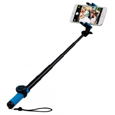 Селфи-монопод + штатив MOMAX Selfie Hero Selfie Pod 50cm KMS5 Blue  Подарочный набор из монопода для селфи и мини-штатива • Длина монопода 50 см • пристяжная Bluetooth-кнопка • Чехол