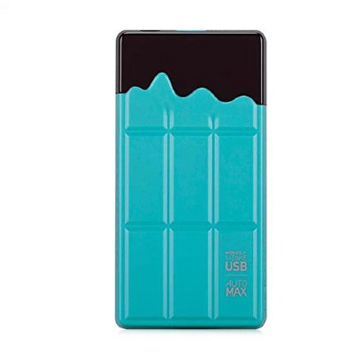 Внешний аккумулятор 7000 mAh Momax iPower Chocolatier Turquoise  Необычный дизайн • Емкость 7000 мА⋅ч • Максимальный ток 2.4 А • Разъем USB • Переходник на micro USB