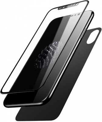 Комплект защитных стекол Baseus Glass Film Set для iPhone Xs Max Black  Ультратонкий дизайн • Высокая прочность • Защита дисплея и задней панели