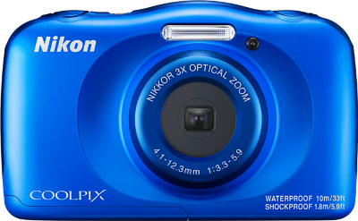 Подводный фотоаппарат Nikon Coolpix W150 Blue  Водонепроницаемая • Ударопрочная • Морозостойкая • Пылезащищенная • 3-х кратный зум и КМОП матрица •  Расцветки на любой вкус
