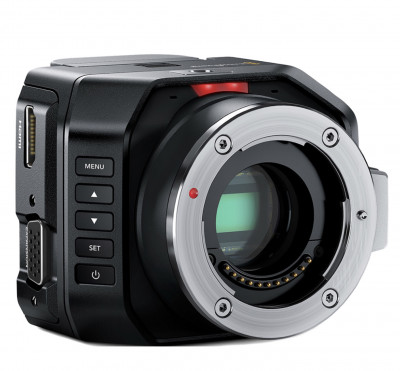 Кинокамера Blackmagic Micro Cinema Camera   • Сенсор: 12,48 x 7,02 мм (Super 16) • Байонет камеры: Micro 4/3 • Разрешение съёмки:	1920 x 1080 • Питание: батарея LP-E6 • Время работы: 90 мин • Динамический диапазон: 13