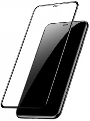 Защитное 3D-стекло Baseus Full Coverage Curved Tempered Glass Protector Black для iPhone XS Max  Ультратонкий дизайн • Высокая прочность • Защита дисплея и задней панели