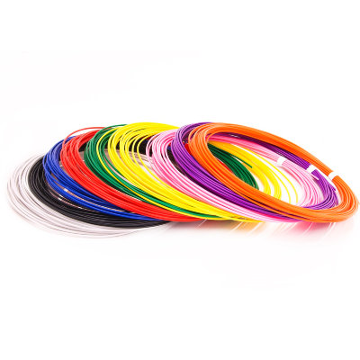 Набор ABS-пластика 1.75мм для 3D-ручек — 9 цветов по 10 метров  Набор ABS-пластика • 9 цветов по 10 метров • Толщина 1.75мм • Белый, черный, синий, зеленый, оранжевый, красный, розовый, фиолетовый, оранжевый