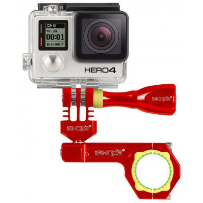 Профессиональное крепление для GoPro на рули и трубы iSHOXS Bullbar Red (19-23 мм)  Ультрапрочная конструкция • устанавливается на трубы или рамы диаметров от 1.9 до 2.3 см • гарантия 5 лет — сделано в Германии • подходит для всех камер GoPro