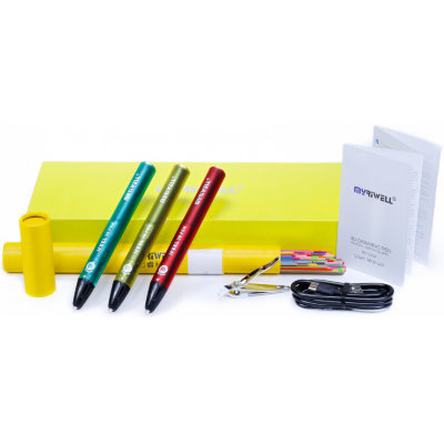 3D ручка Myriwell RP300A  3D-ручка MyRiwell • моделирование KID-пластиком • Адаптивная скорость подачи пластика • Керамический наконечник • Вес 32 г