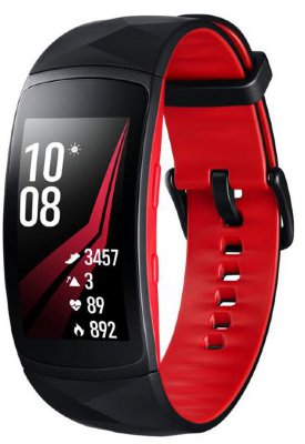 Умный фитнес-браслет Samsung Gear Fit2 Pro S Black-Red  Сенсорный дисплей • Водостойкий корпус • Различные функции для тренировок • Прочная конструкция
