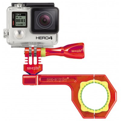 Профессиональное крепление для GoPro на рули и трубы iSHOXS Bullbar Red (30-34 мм)  Ультрапрочная конструкция • устанавливается на трубы или рамы диаметров от 3 до 3.4 см • гарантия 5 лет — сделано в Германии • подходит для всех камер GoPro