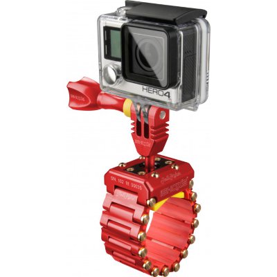 Профессиональное крепление для GoPro на мотоцикл и профили iSHOXS HellRider Red (24-42 мм)  Ультрапрочная конструкция • устанавливается на конструкции диаметров от 2.4 до 4.2 см • гарантия 5 лет — сделано в Германии • подходит для всех камер GoPro