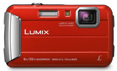 Подводный фотоаппарат Panasonic Lumix DMC-FT30 Red  Подводный (до 8 м) • ударопрочный (до 1.5 м) • морозостойкий (до -10°C) • пыленепроницаемый • 16 Мпикс • зум 4х • дисплей 2.7" • видео HD 720p
