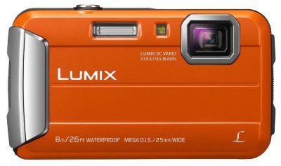 Подводный фотоаппарат Panasonic Lumix DMC-FT30 Orange  Подводный (до 8 м) • ударопрочный (до 1.5 м) • морозостойкий (до -10°C) • пыленепроницаемый • 16 Мпикс • зум 4х • дисплей 2.7" • видео HD 720p