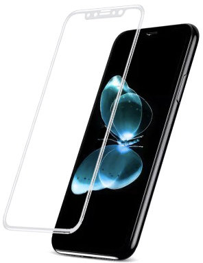 Защитное стекло Baseus 0.2mm Silk-Screen Tempered Glass Film White для IPhone X  Плотное прилегание к экрану • Олеофобное покрытие • 3D-края • Окантовка по периметру в цвет телефона • Защита от повреждений и загрязнений